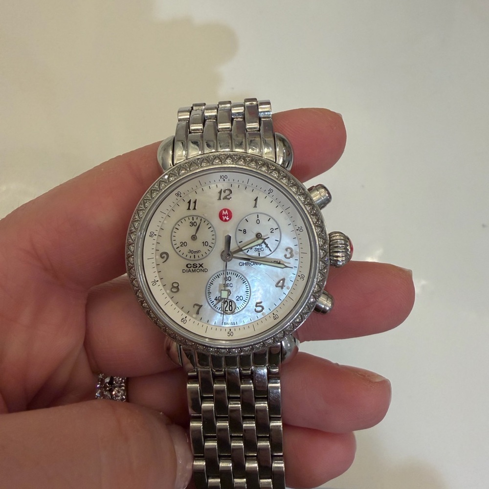Michele Silver Bracelet Watch